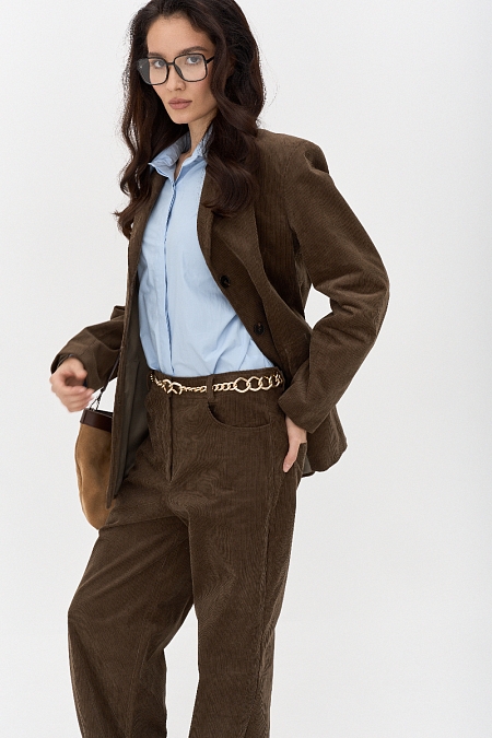 Жакет из вельвета однобортный