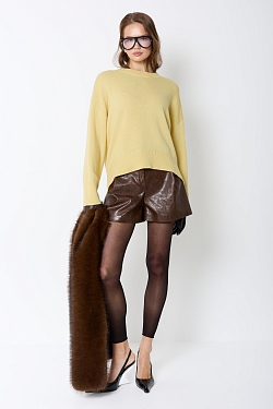 Шорты из состаренной экокожи