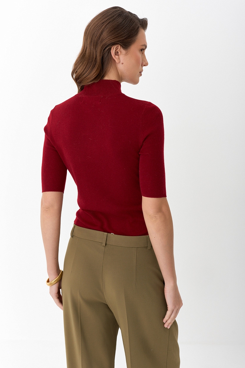 Топ с воротником стойка из мериноса
