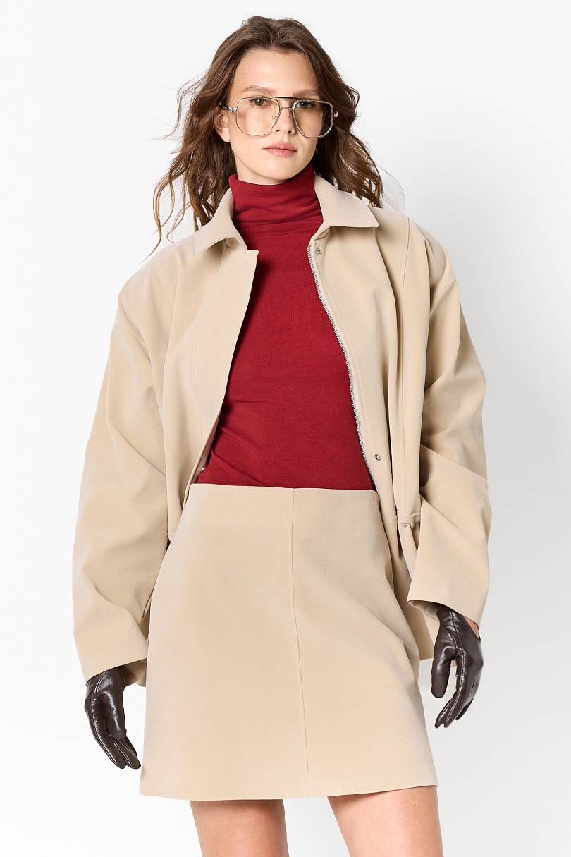 Юбка мини из экозамши