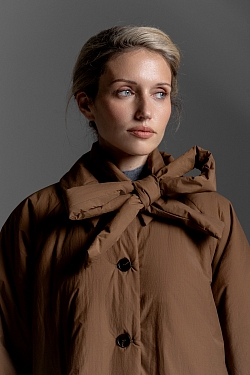 Тренч утепленный макси длины 